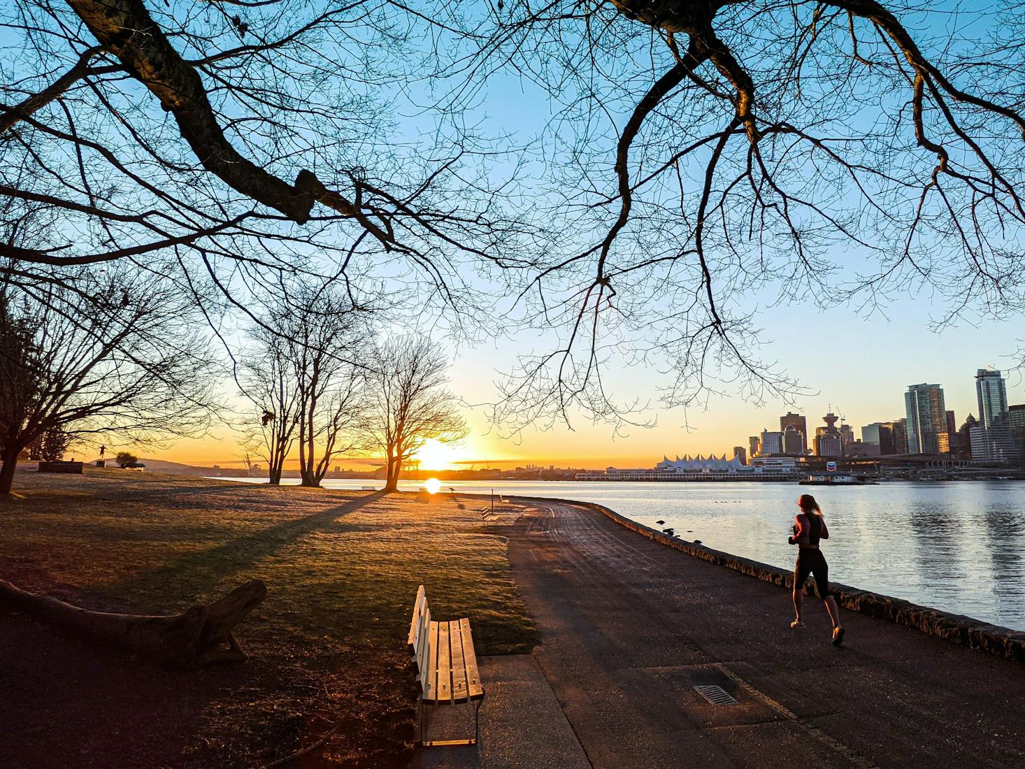 Jogging along the seawall in Vancouver