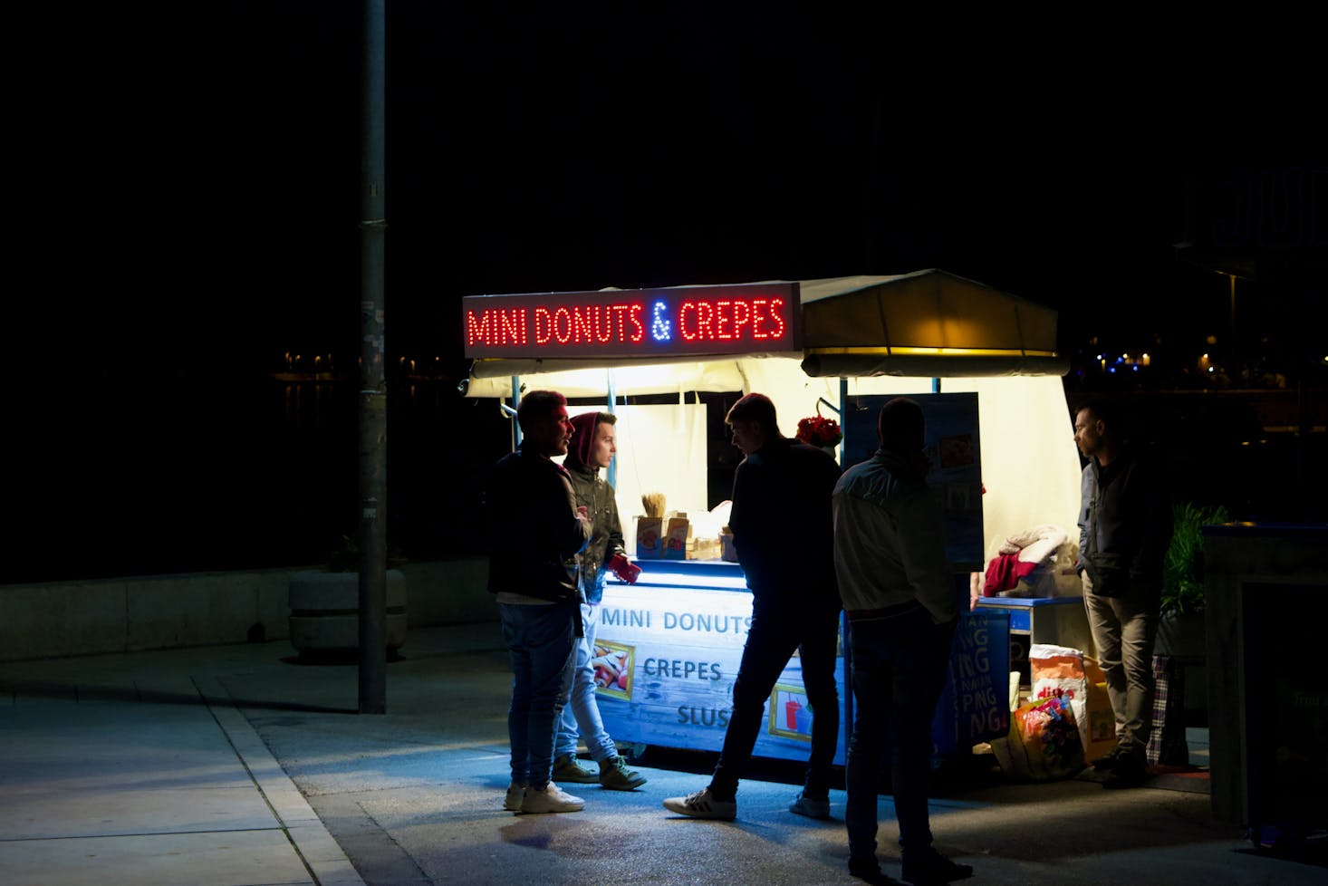 Evening street food in Split, Croatia