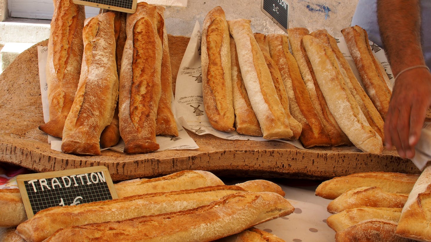 Fresh baguettes in Lyon