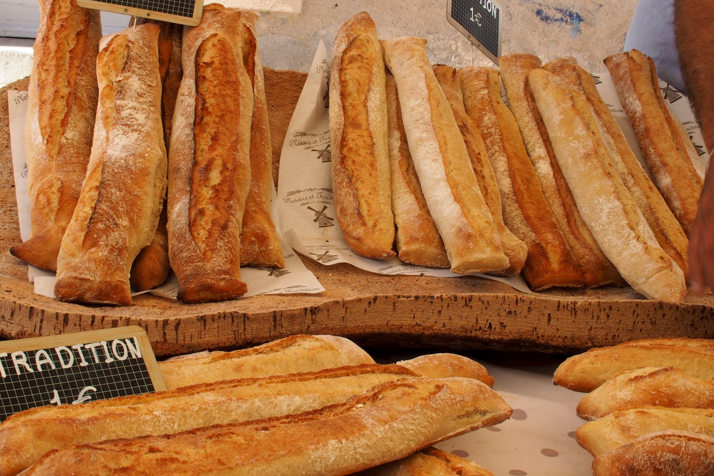 Fresh baguettes in Lyon