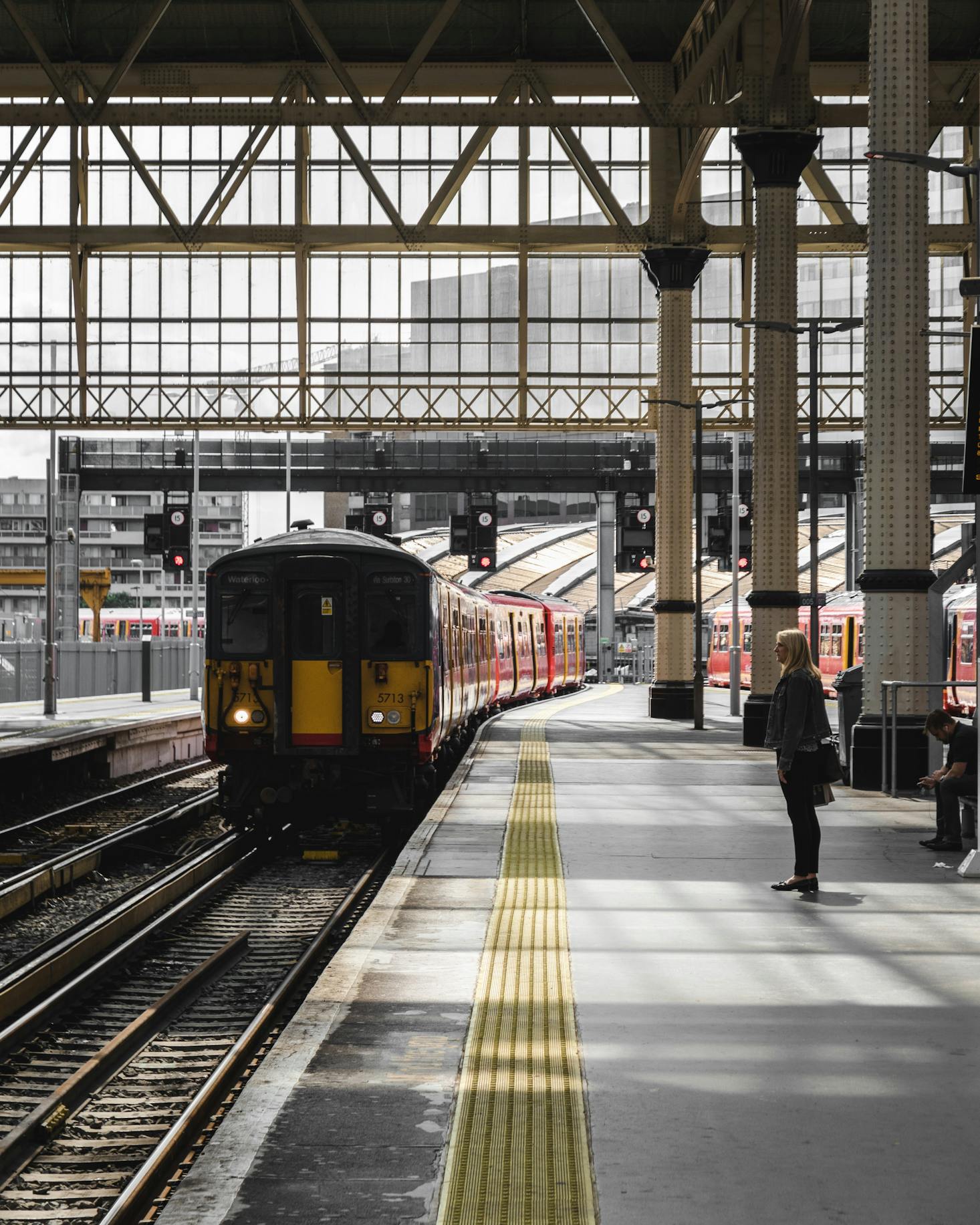 A train pulling in at Waterloo Station