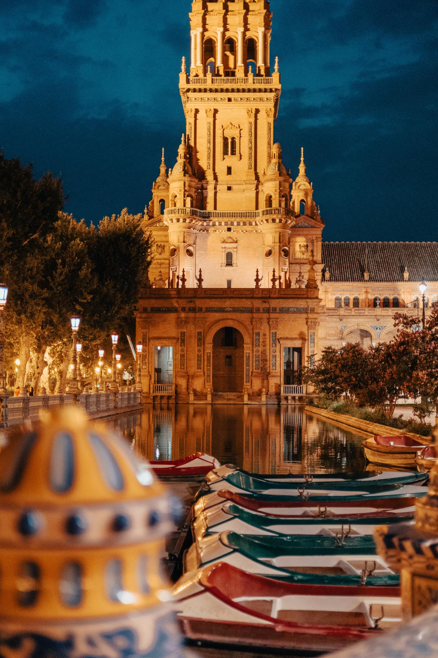 Nighttime activities in Seville