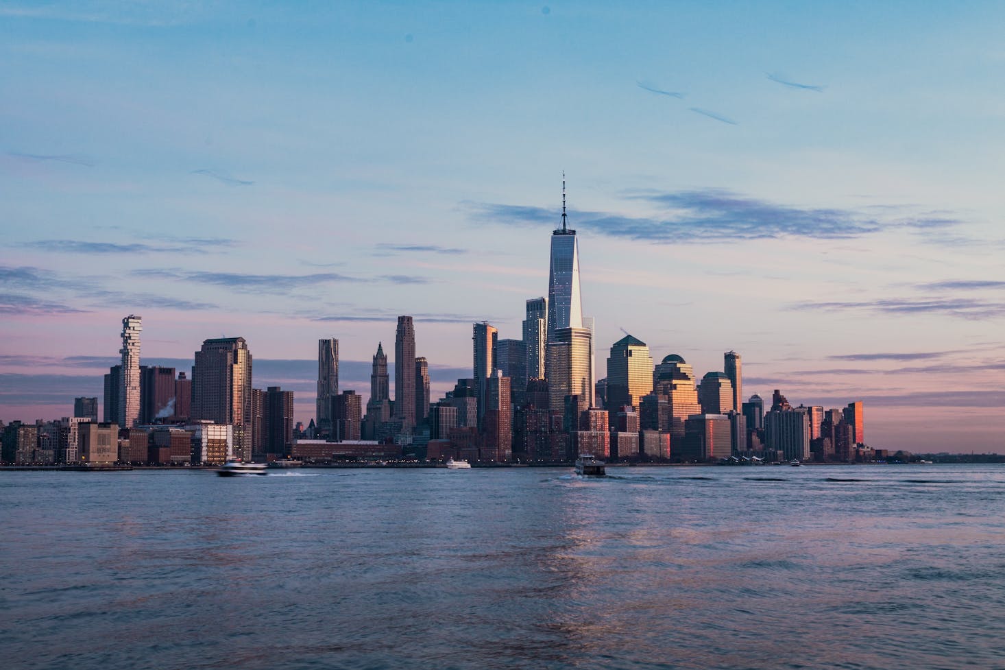 View of the NYC skyline from the water - find luggage storage nearby