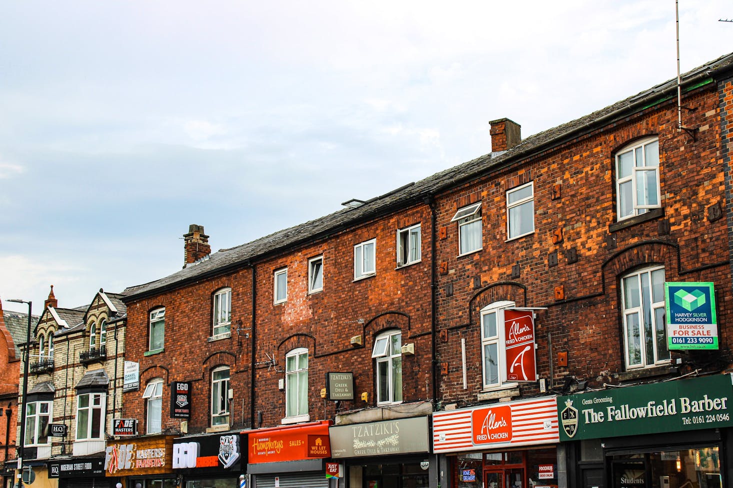A historic shopping street in Manchester, UK