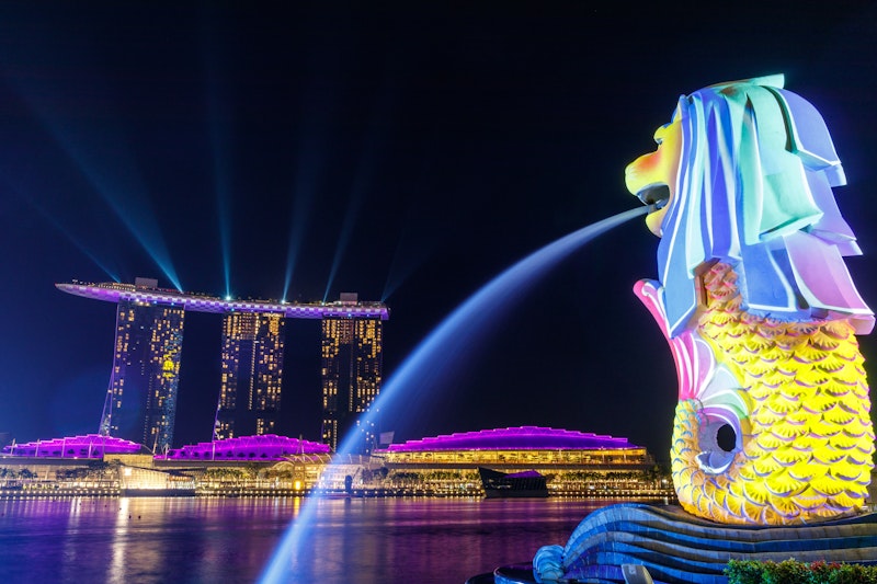 fountain at Merlion Park