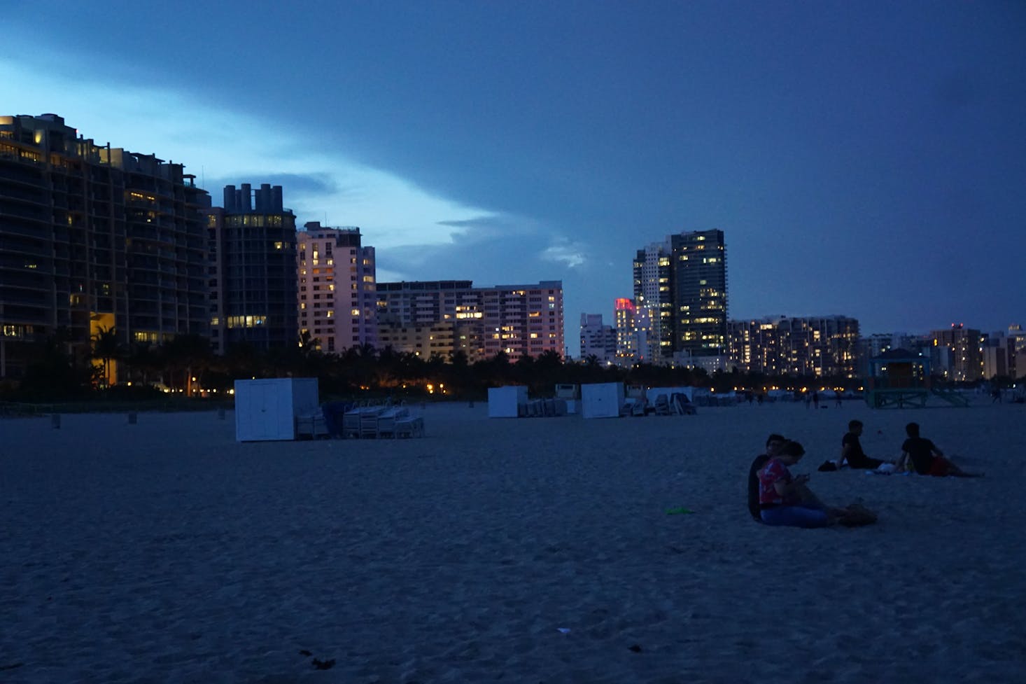 Beach in Miami at night