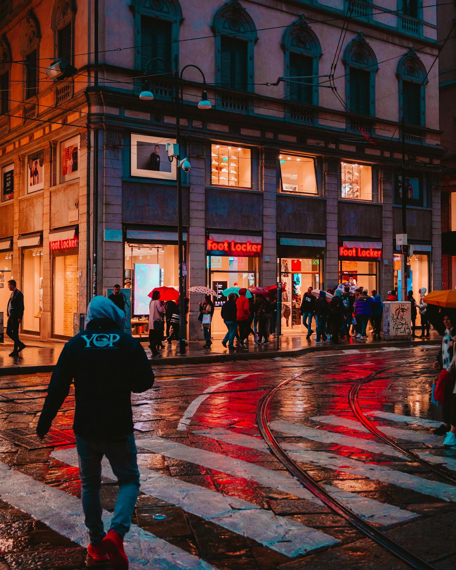 Shopping in Milan on a rainy day