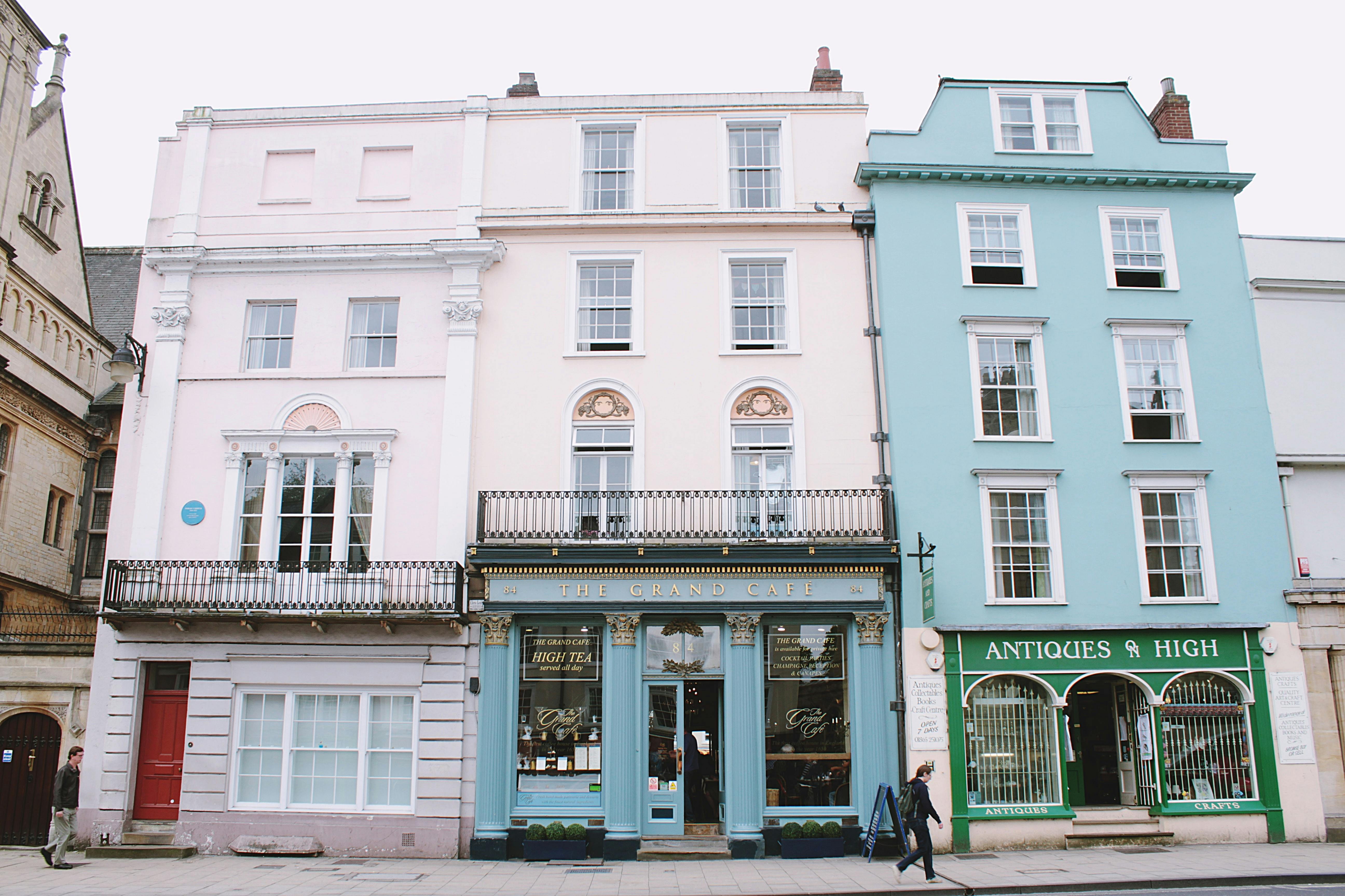 storefronts along a street