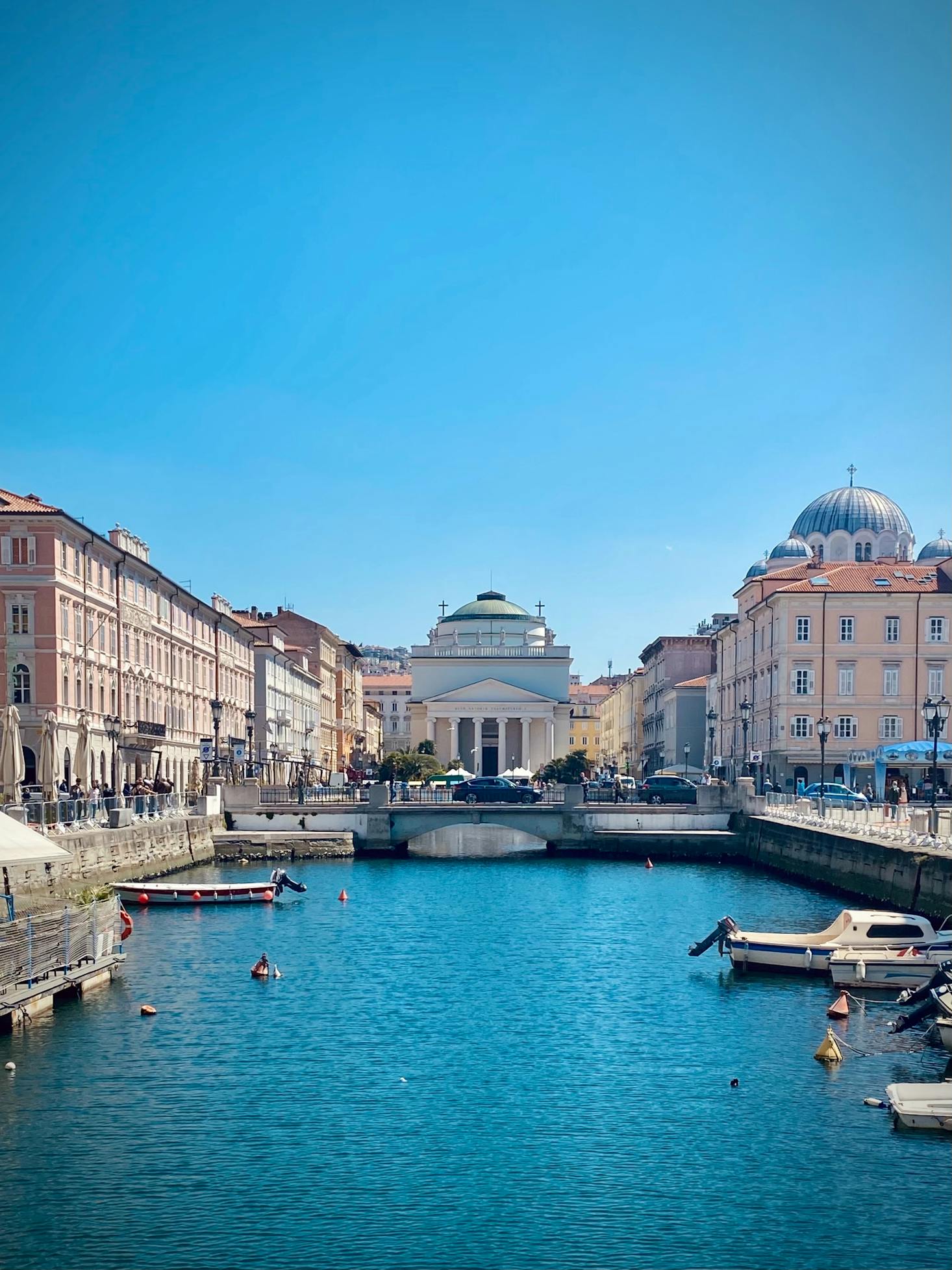 Trieste, Italy overlooks the turquoise waters of the Gulf of Trieste