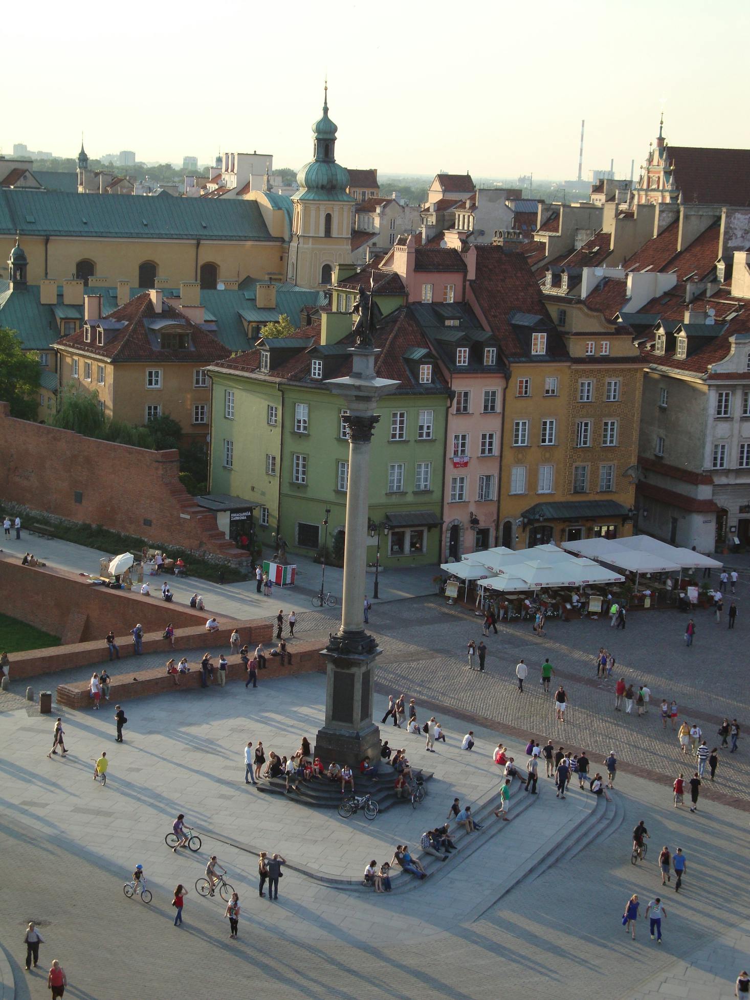 Popular square in downtown Warsaw. Poland