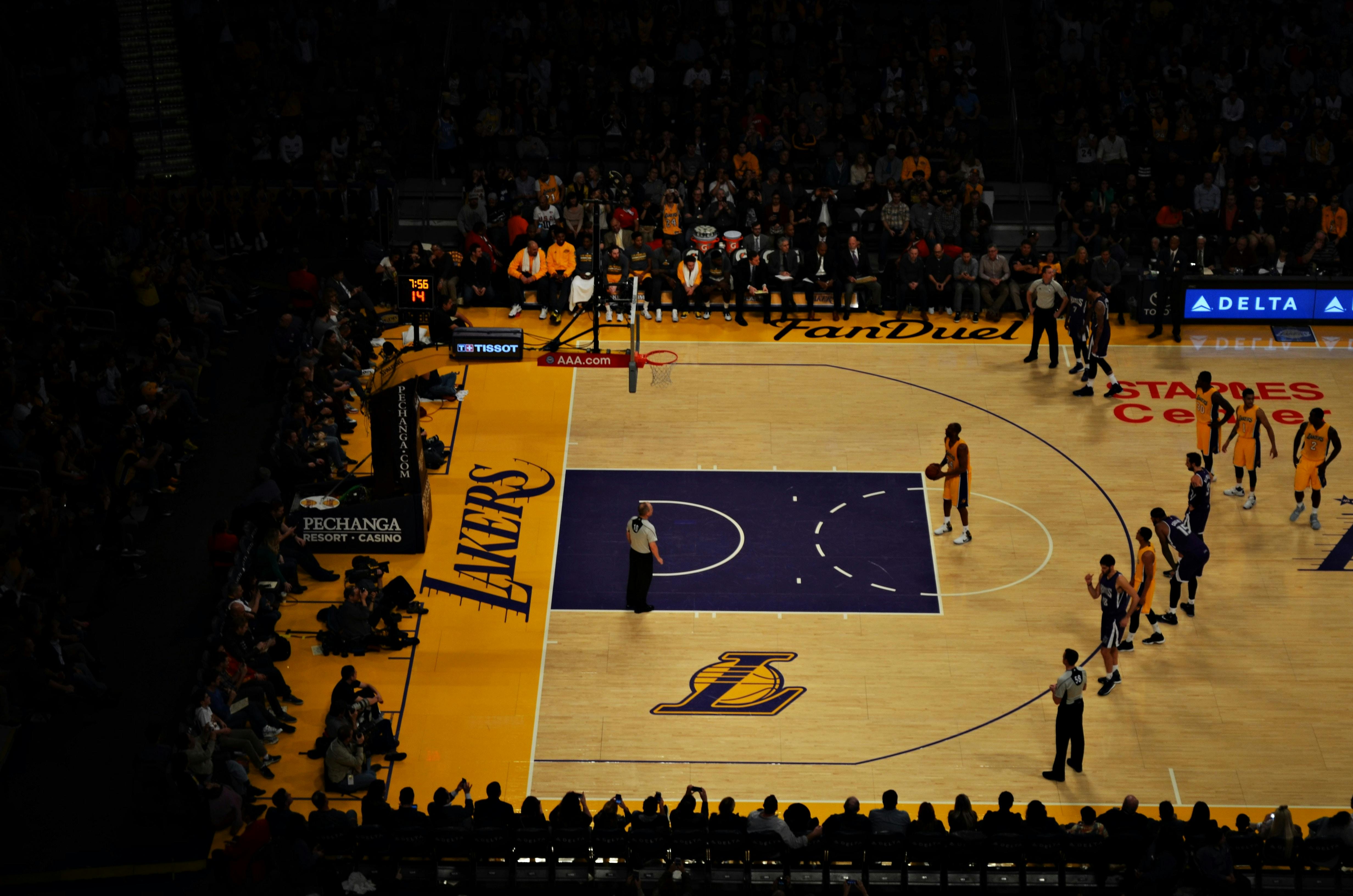 Checking in from the top of Staples Center : r/lakers