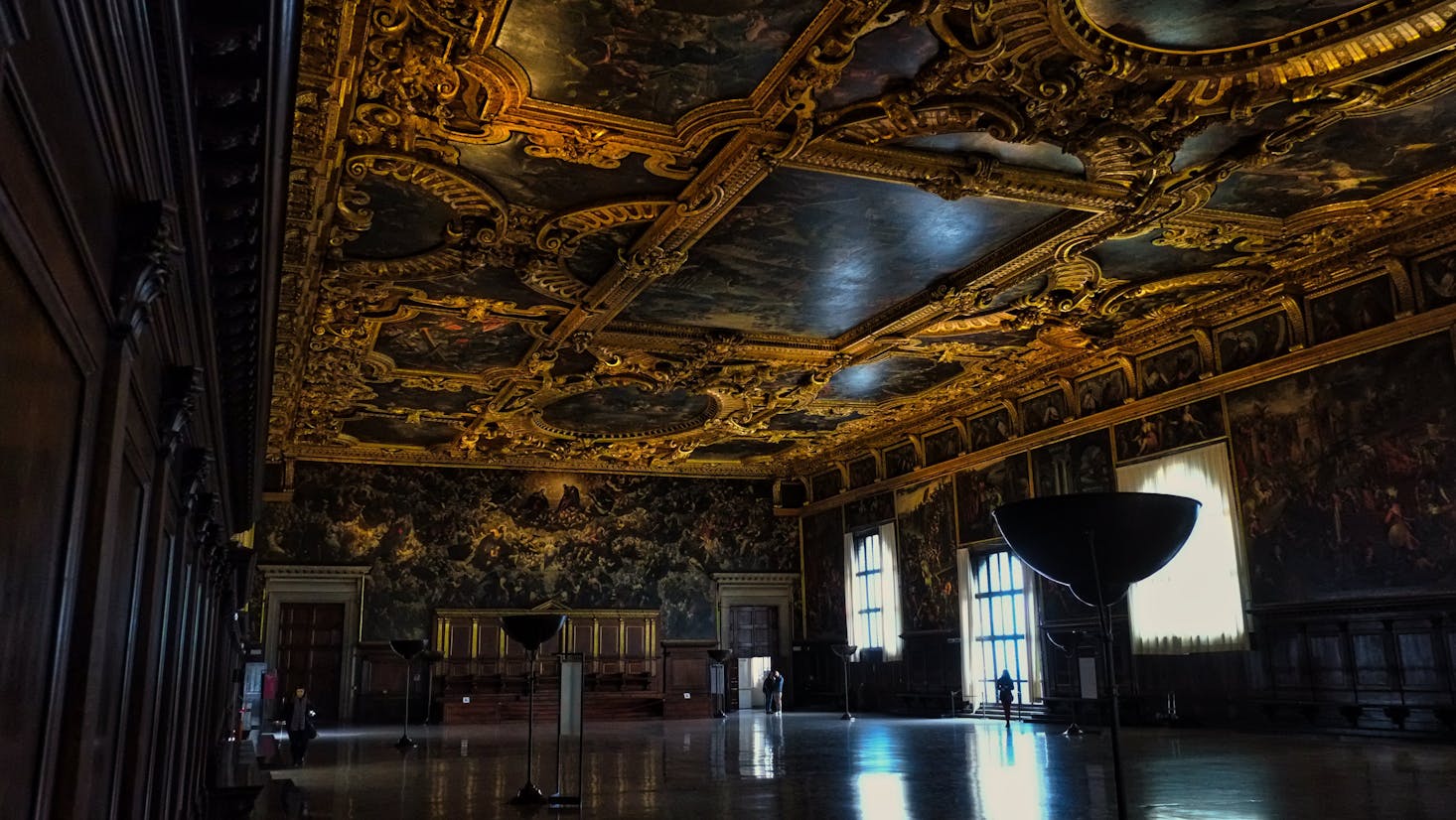 Intricate ceiling fresco in Venice