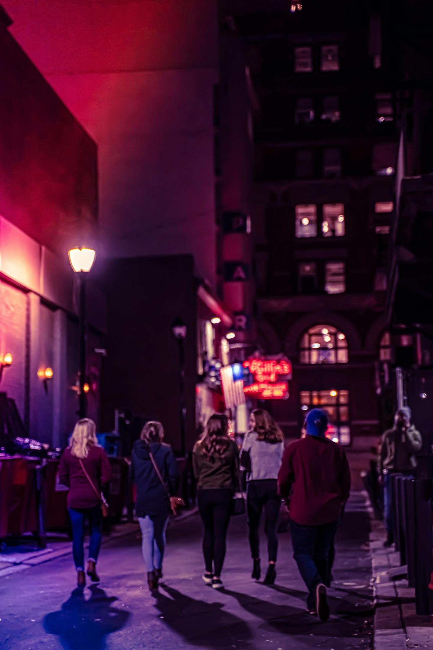 Walking at night in Philadelphia