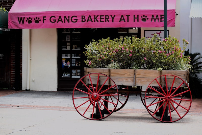 wagon with flowers