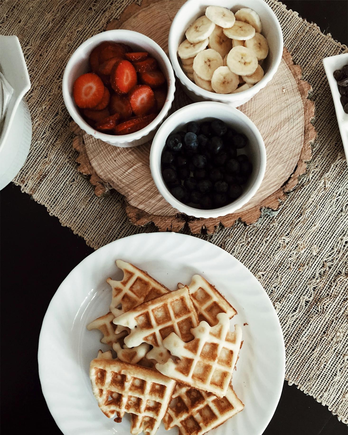 Fruit an waffles in Brighton