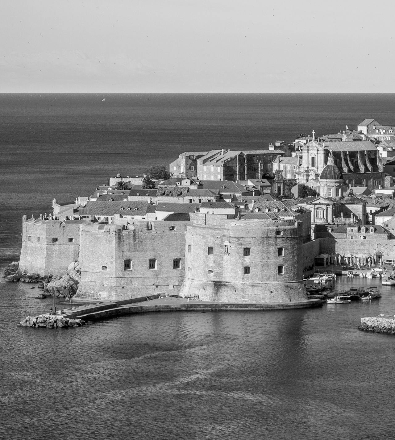Aerial view of Dubrovnik's Old Town, where it's easy to find luggage storage