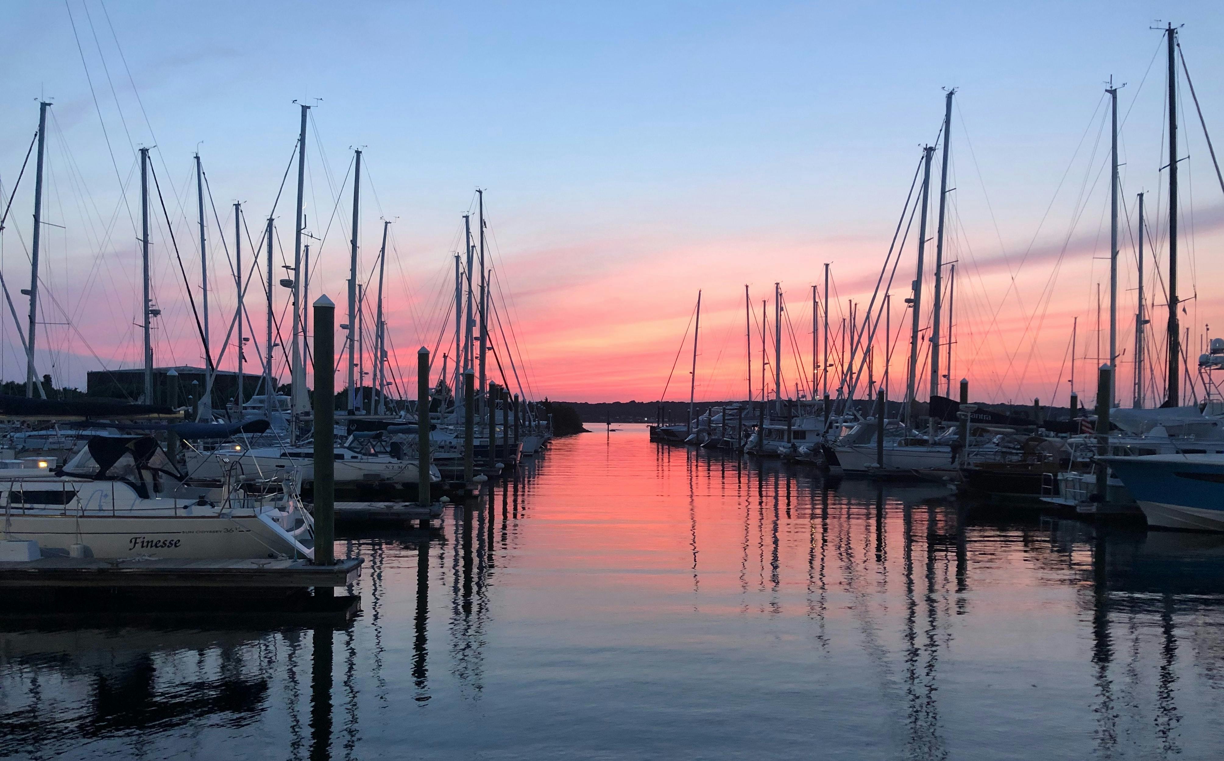 Boats in harbor, Portsmouth, USA