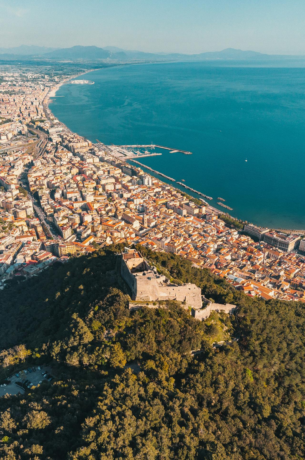 Picturesque scenery lines the turquoise coast in Salerno, Italy Picturesque scenery lines the turquoise coast in Salerno, Italy