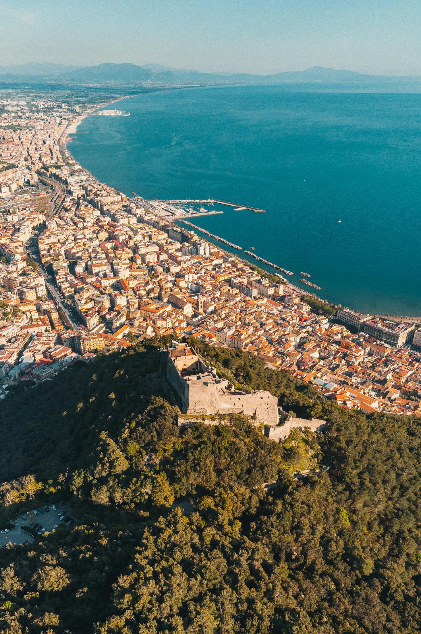 Picturesque scenery lines the turquoise coast in Salerno, Italy