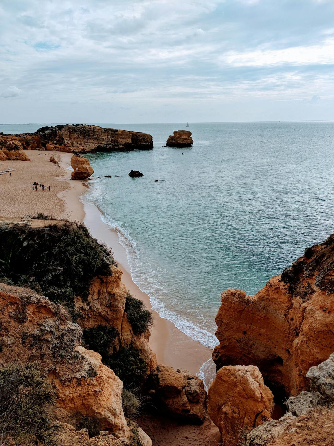 the rocks and sandy coastline of the beaches in Albufeira the rocks and sandy coastline of the beaches in Albufeira