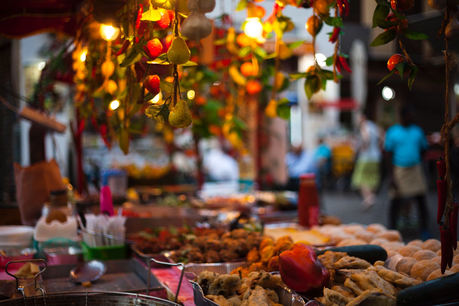Street food in Palermo at night