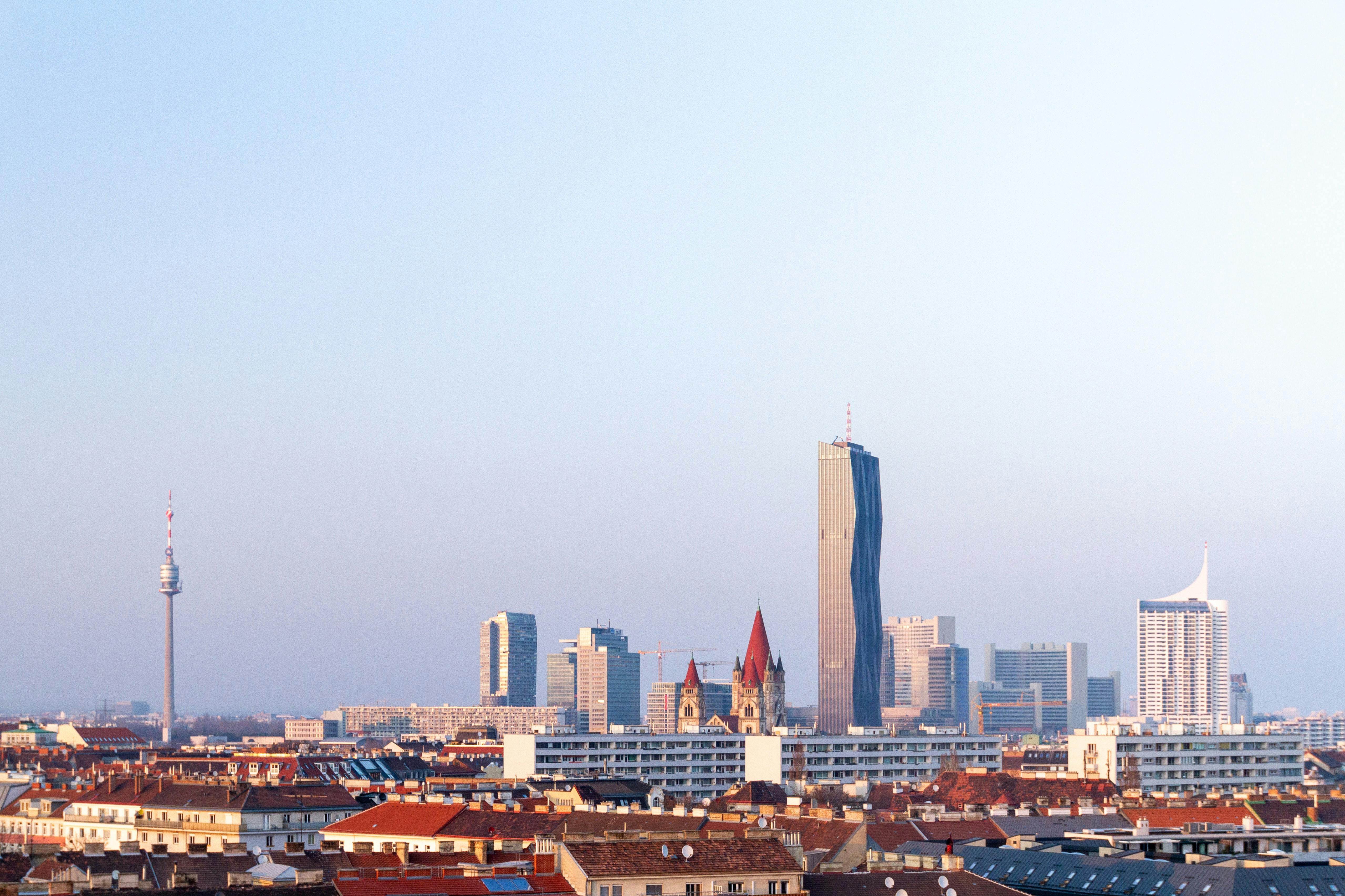 Modern skyscrapers in Vienna, Austria