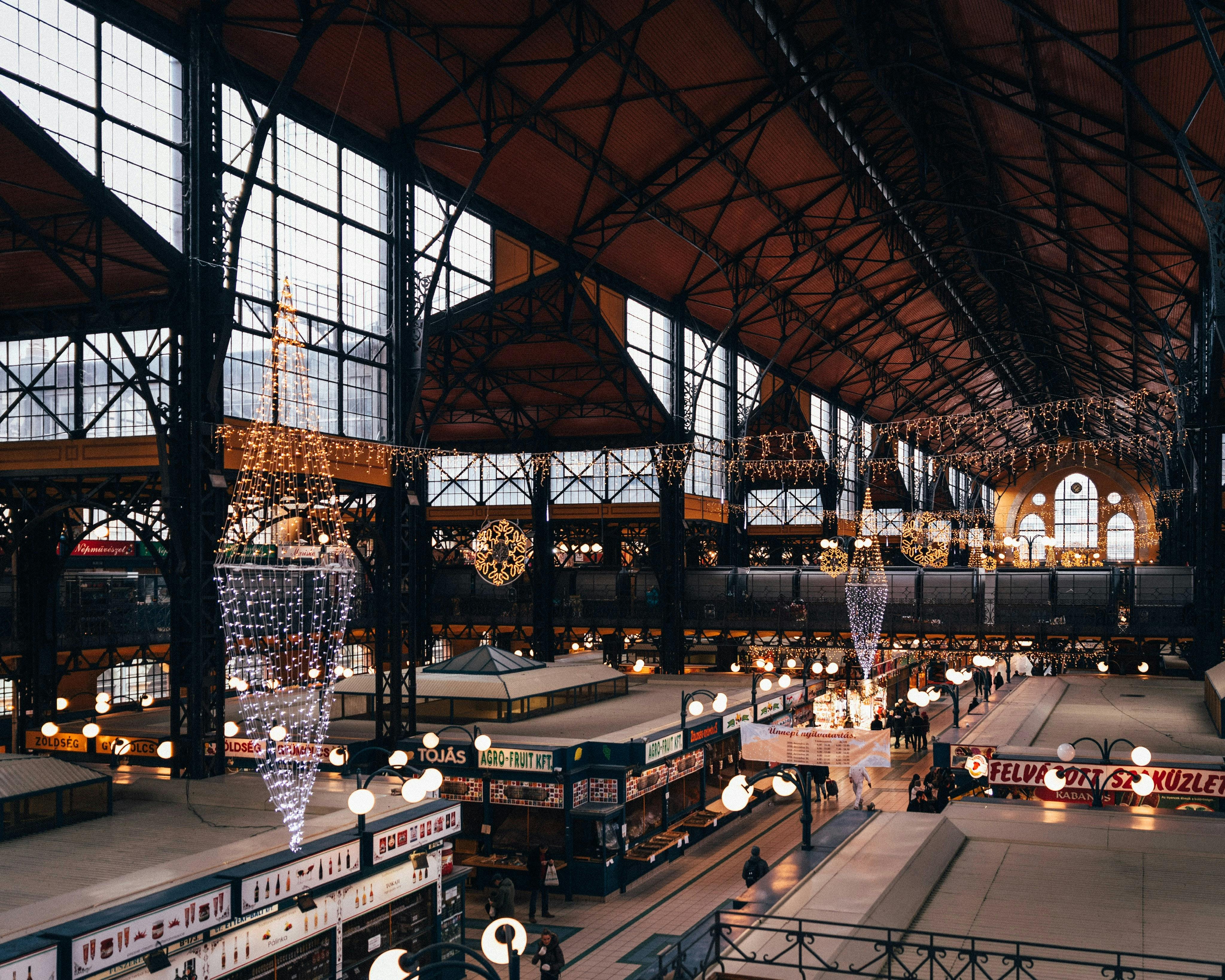 Market hall in Budapest, Hungary