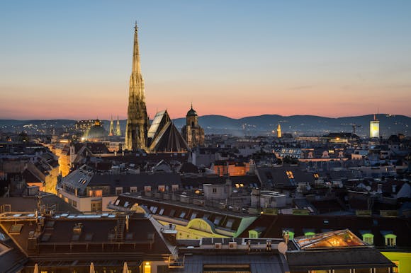 Vienna skyline at night