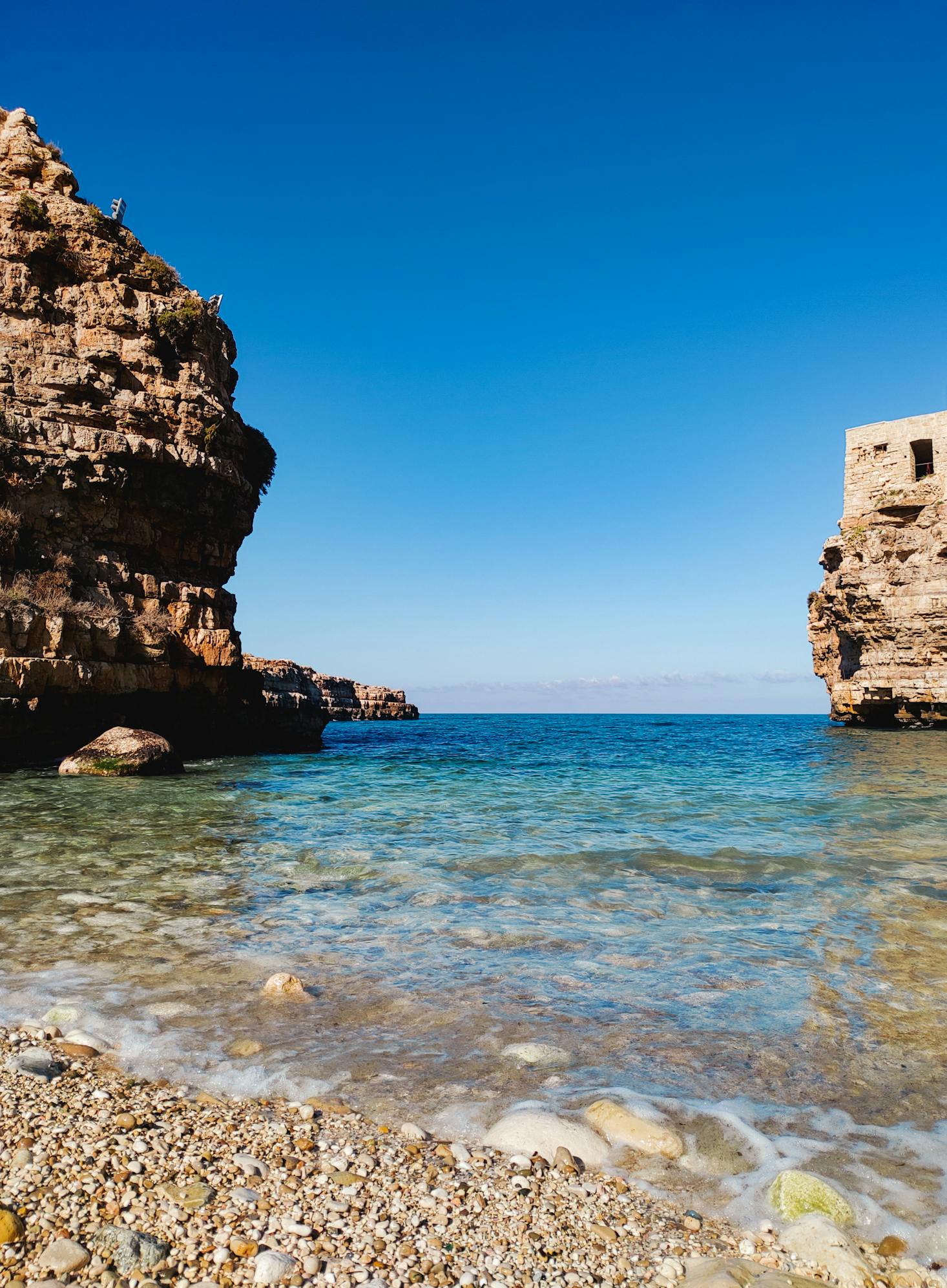 Cliffside beaches near Bari