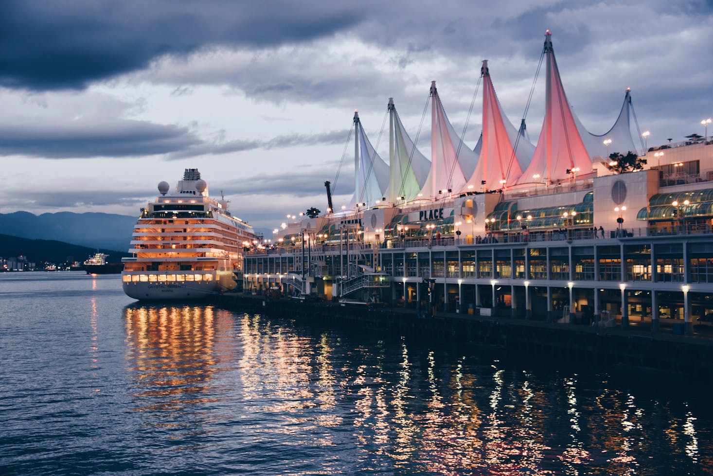 Cruise ship docking in Vancouver