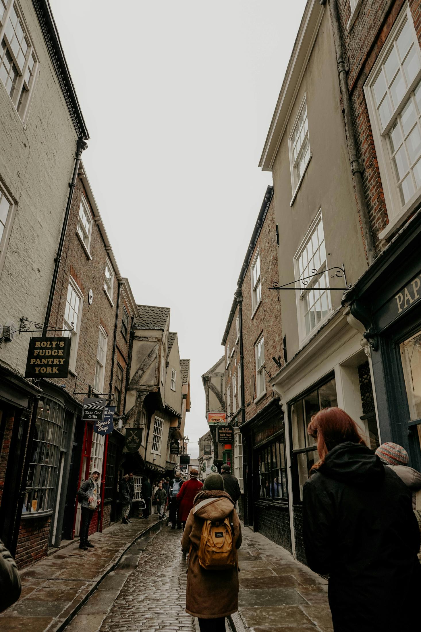 Rainy street in York, England