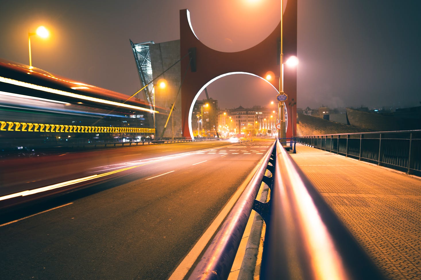 Bilbao, Spain, at night