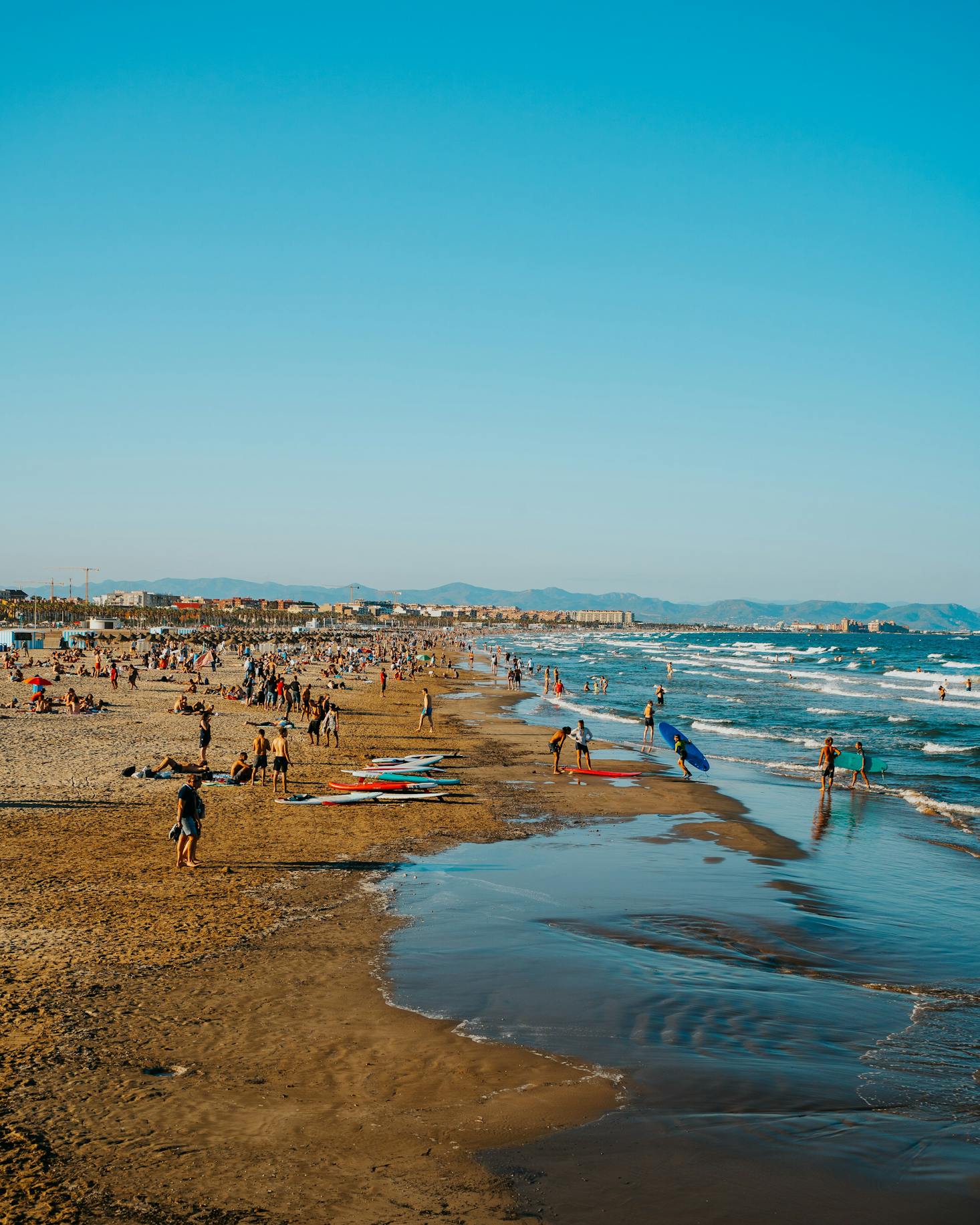 Surfing beach near Valencia