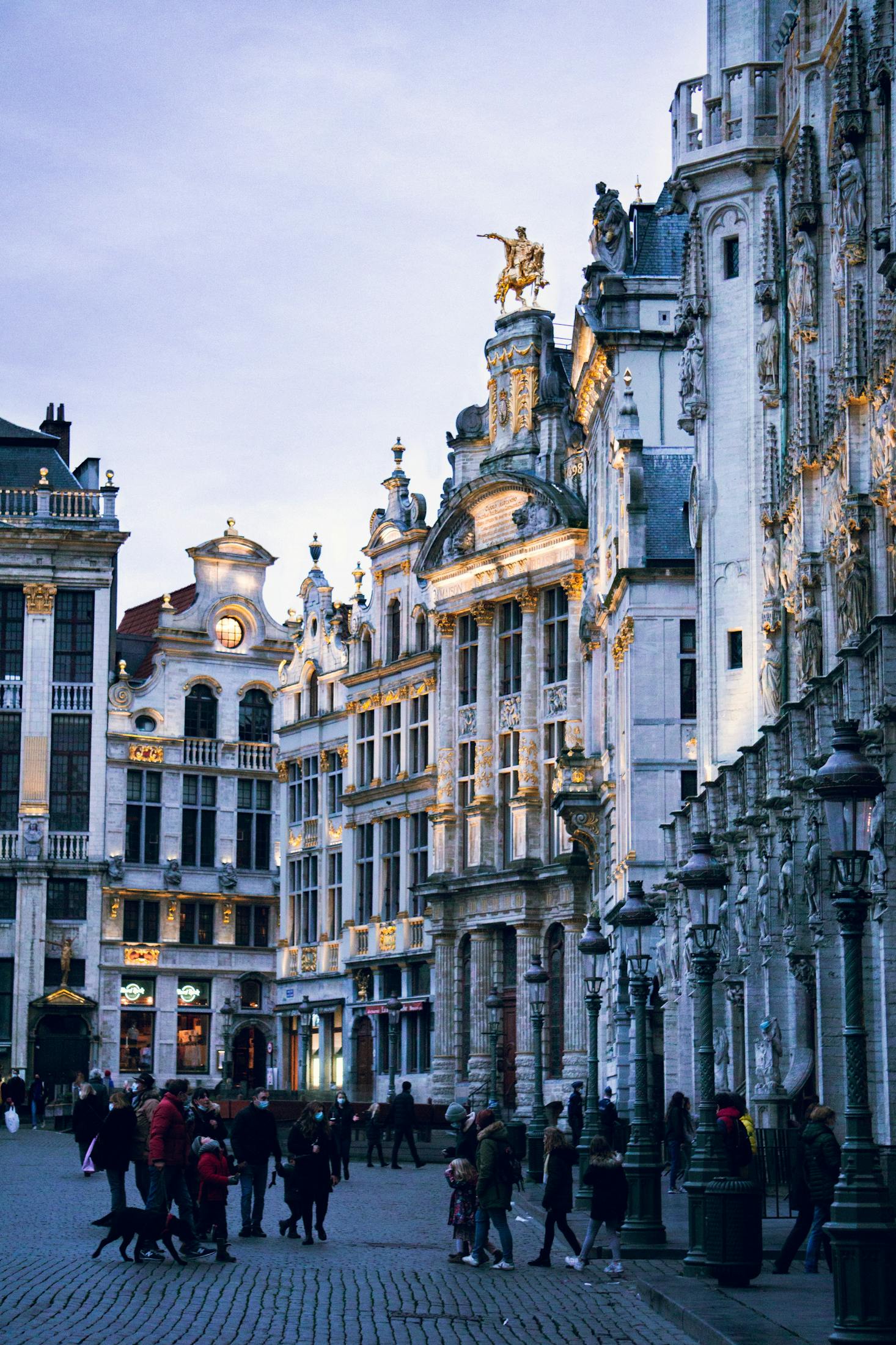 Ornate buildings near Brussels Central Station