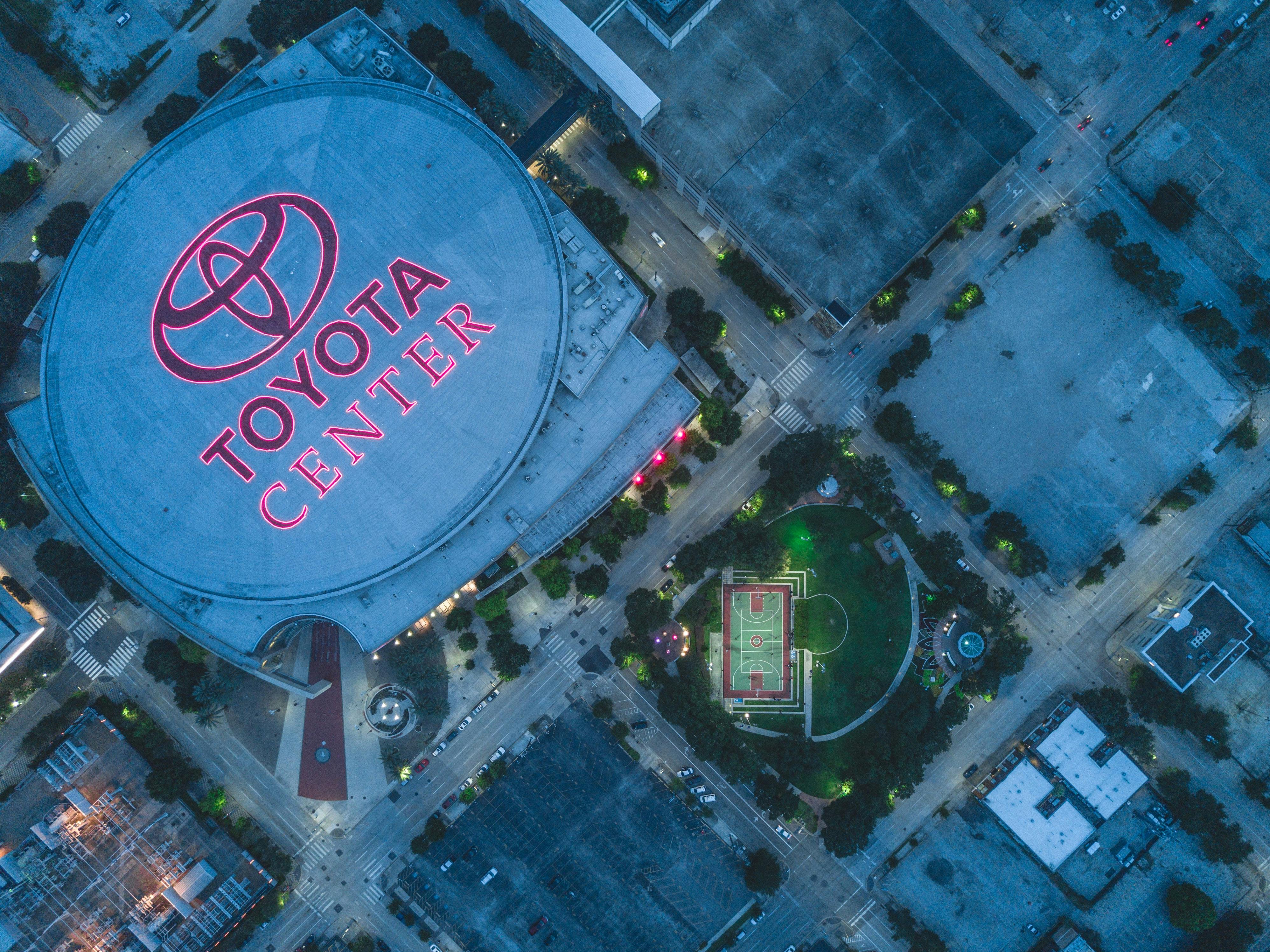 aerial view of Toyota Center arena