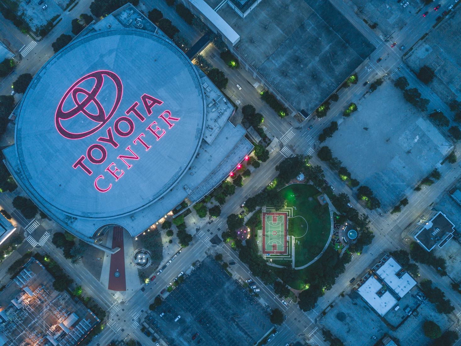 aerial view of Toyota Center arena