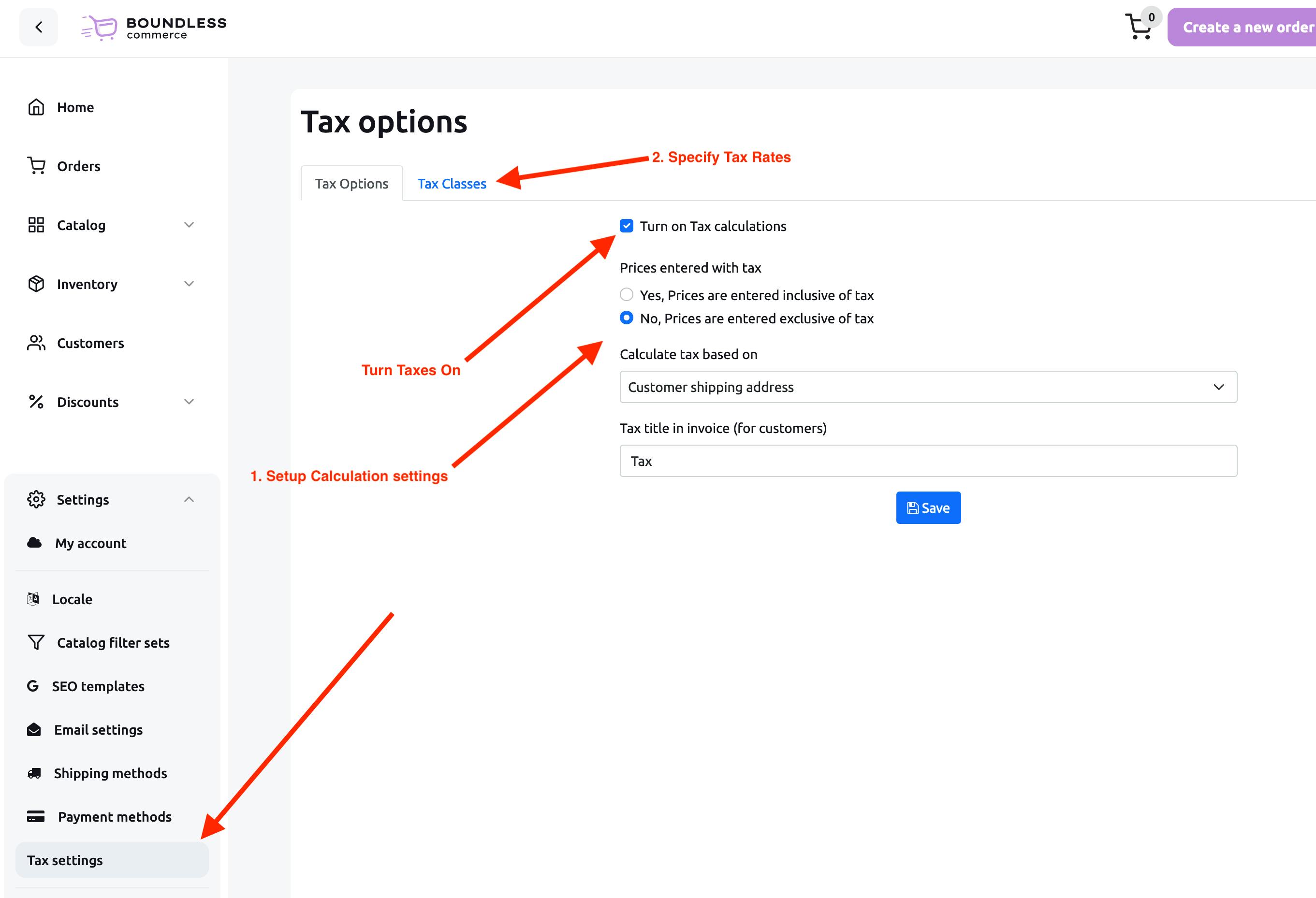 Tax Settings