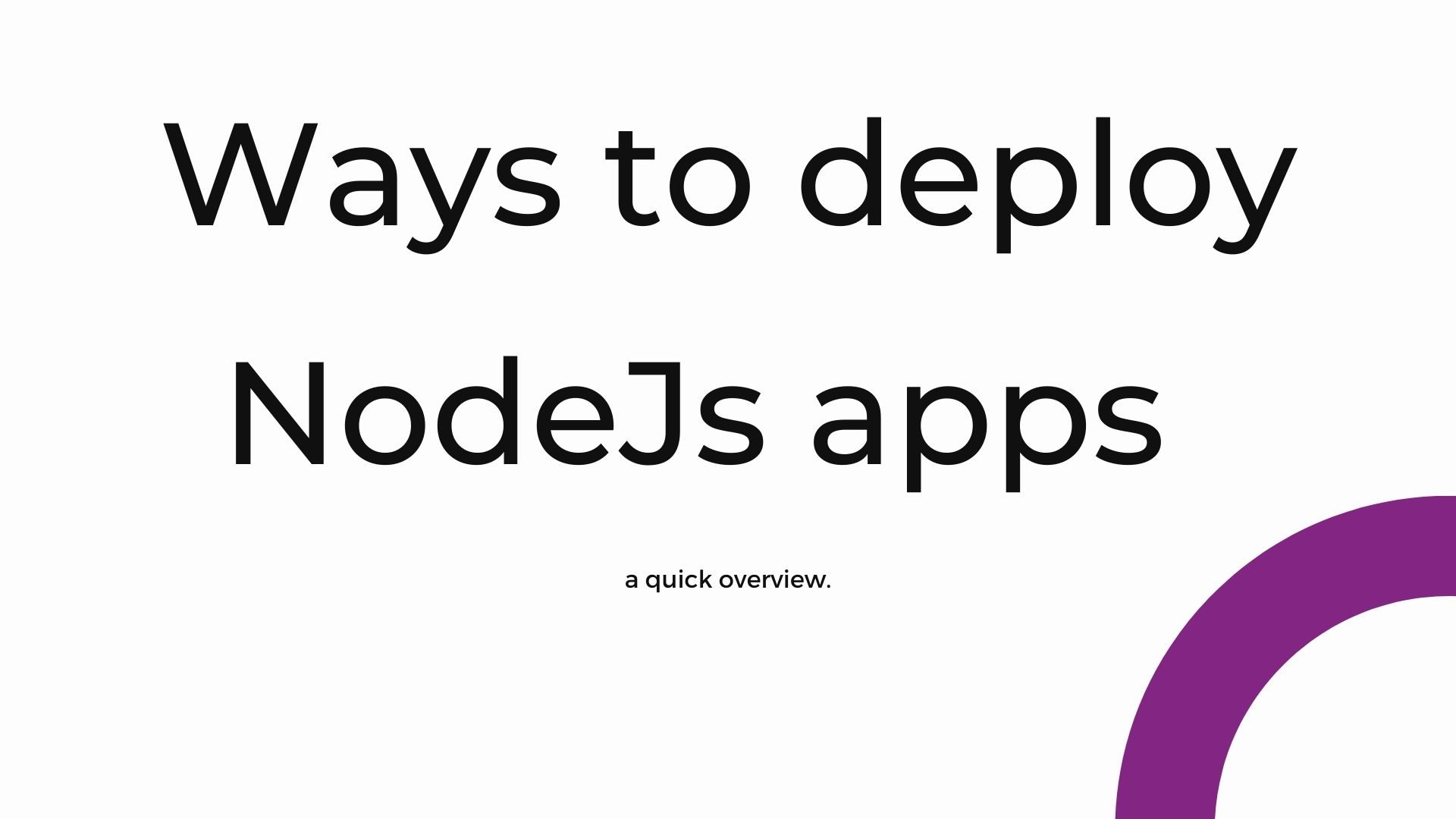 Ways to deploy NodeJs (and/or NextJS) apps image
