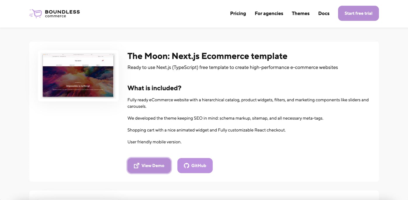 the moon - ecommerce template