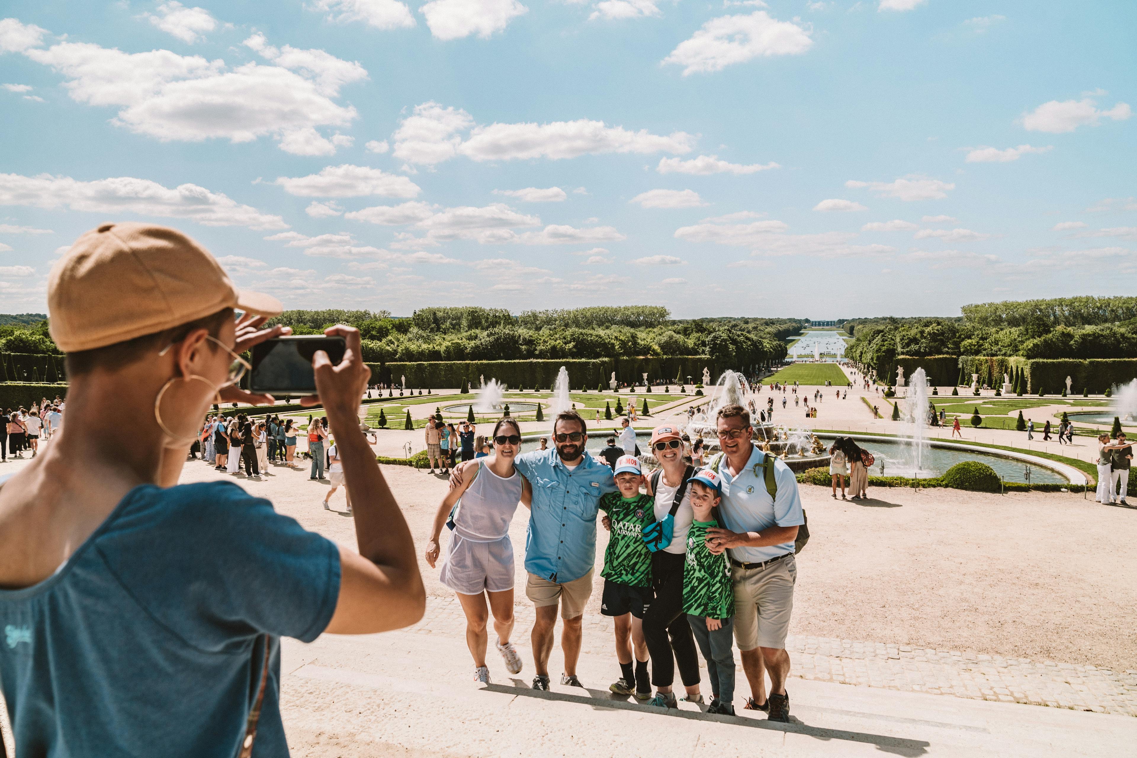 Family in the Versailles Palace Gardens