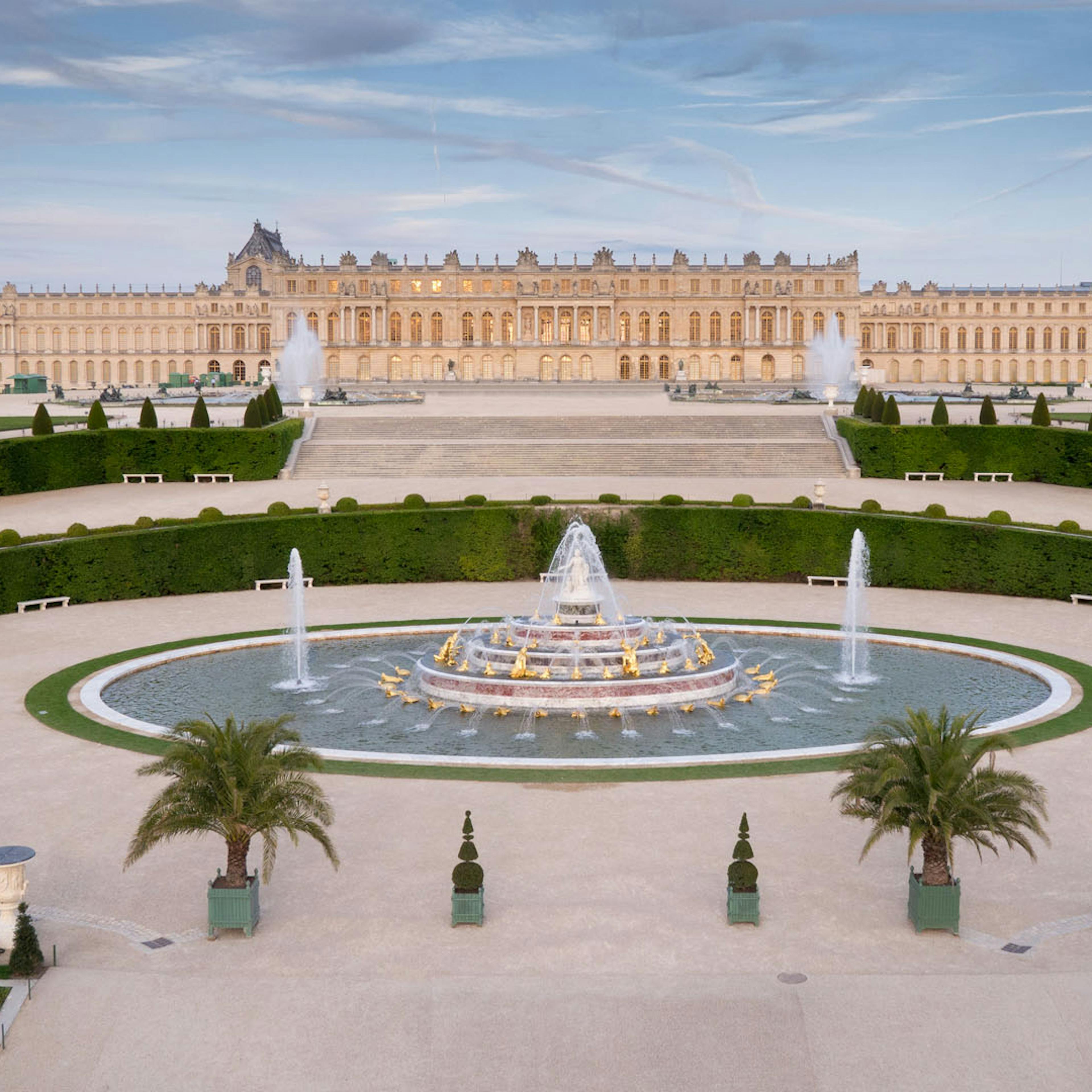 View of the Versailles Palace, Fountains and Gardens