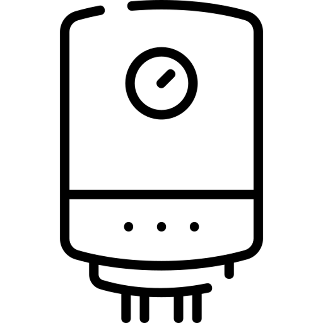 Black line art boiler icon