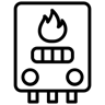 Black heat boiler icon