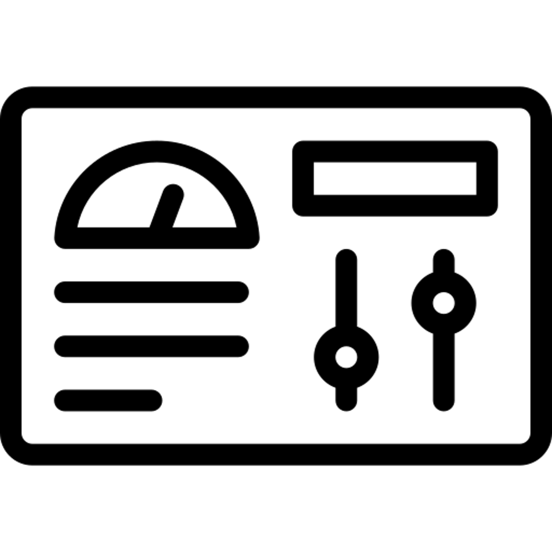 Black line art control panel