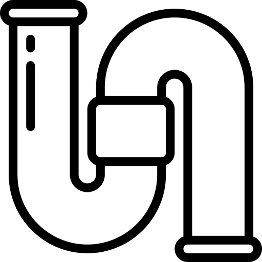 Black line art pipes icon