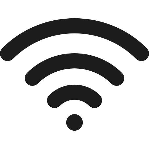 Black line art wifi icon