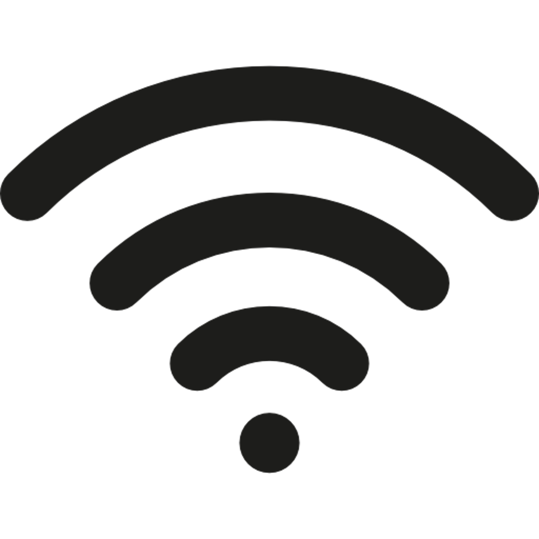Black line art wifi icon
