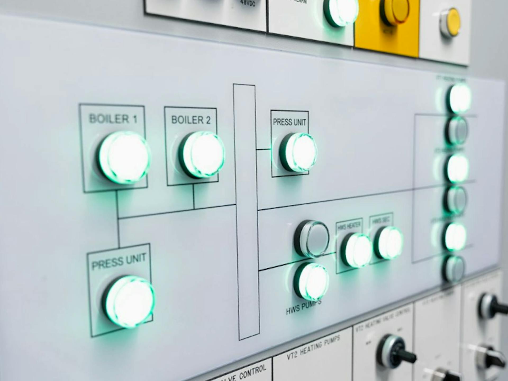 Close up control panel