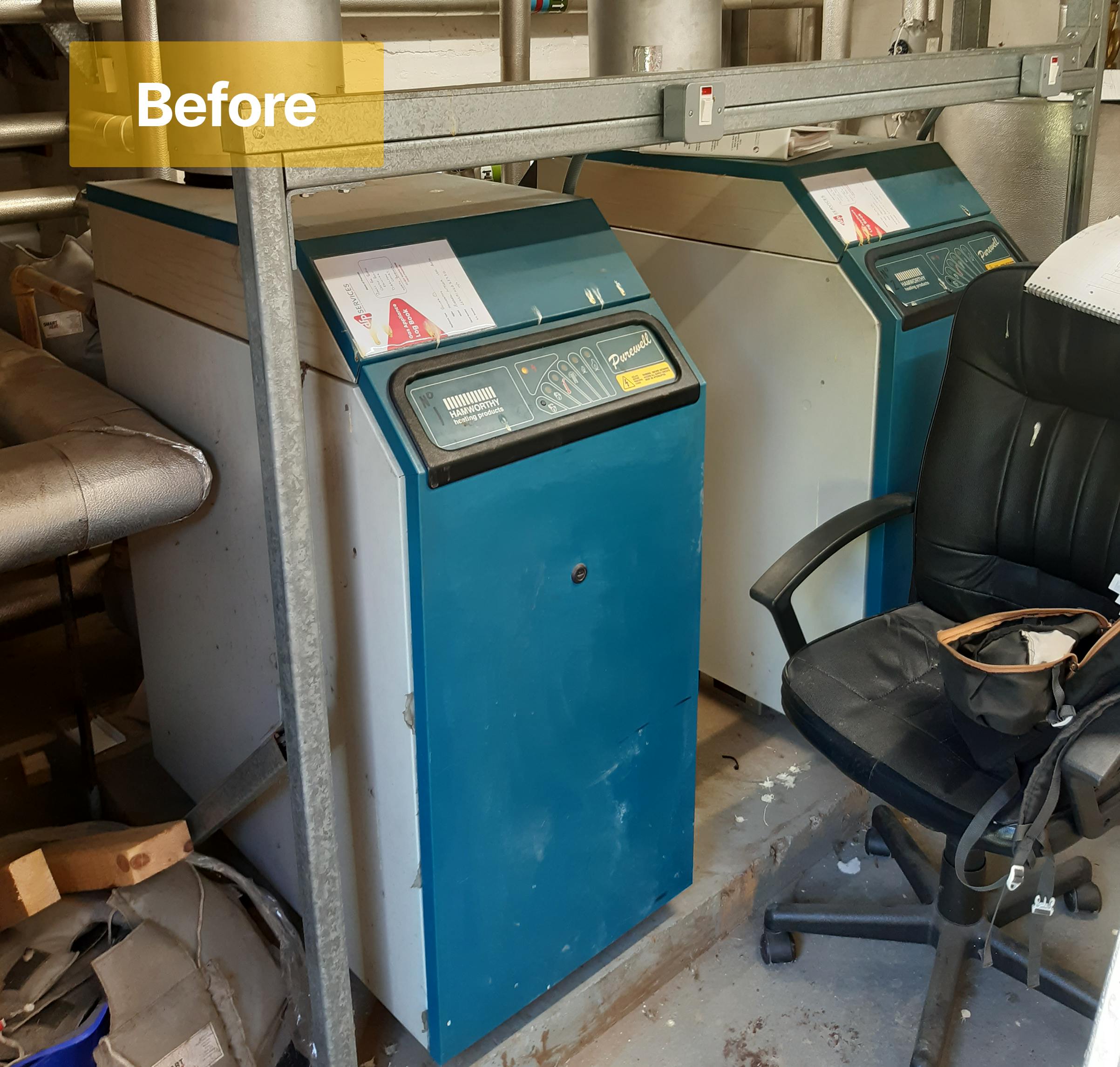 Before picture of old boilers