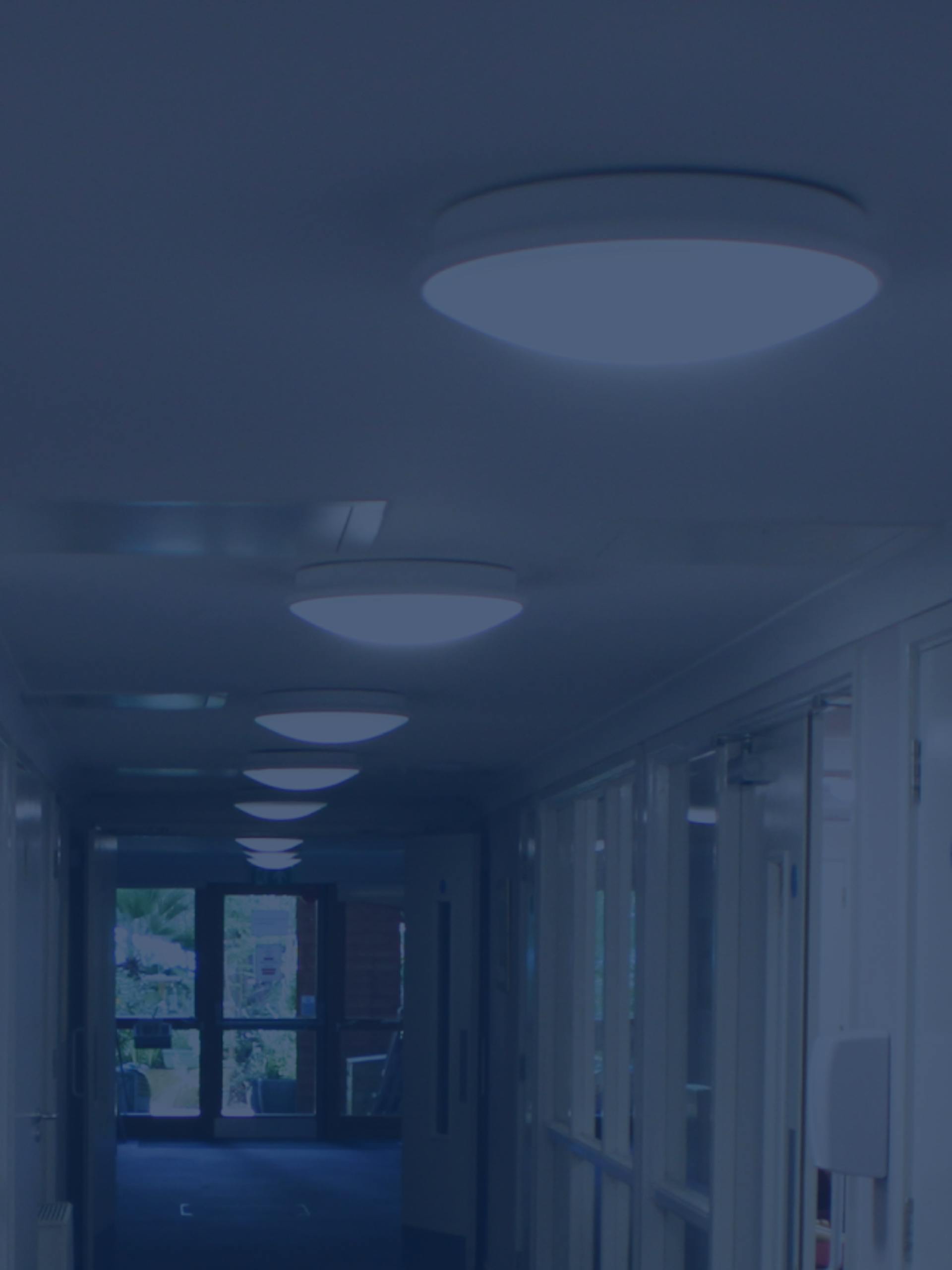 Corridor of circular lights